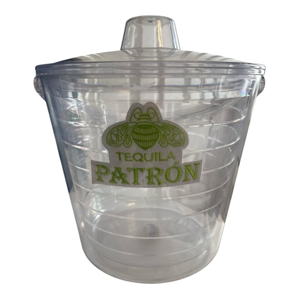 Patrón Tequila Clear Double Insulated Ice Bucket with Lid and Handle